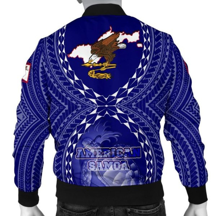 FUNSTUFFPRINT American Samoa Polynesian Men’s Bomber Jacket – American Samoa Flag with Polynesian Tattoo – BN18 Bomber Jacket 3D Bomber Jacket