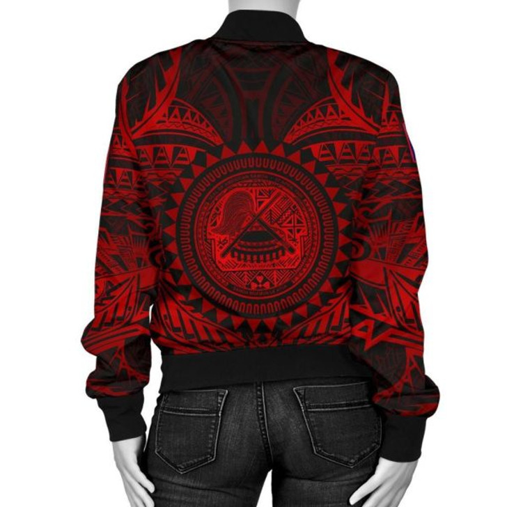 FUNSTUFFPRINT American Samoa Polynesian Women’s Bomber Jacket – Red Seal – BN18 Bomber Jacket 3D Bomber Jacket