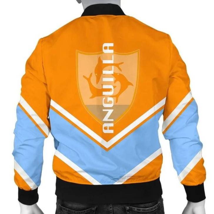 FUNSTUFFPRINT Anguilla Coat Of Arms Men Bomber Jacket Lucian Style J5W Bomber Jacket 3D Bomber Jacket