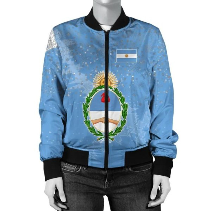 FUNSTUFFPRINT Argentina Of The Congo Christmas Coat Of Arms Women Bomber Jacket X Style J78 Bomber Jacket 3D Bomber Jacket
