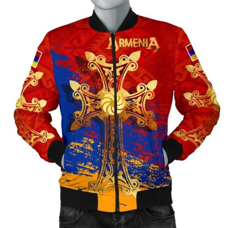 FUNSTUFFPRINT Armenia Khachkar, Armenian Cross Special Men’s Bomber Jacket A7 Bomber Jacket 3D Bomber Jacket