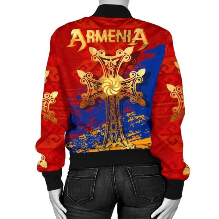 FUNSTUFFPRINT Armenia Khachkar, Armenian Cross Special Women’s Bomber Jacket A7 Bomber Jacket 3D Bomber Jacket
