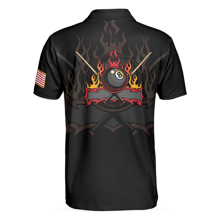 Flame Skull Billiards Pool Polo Shirt, American Flag Billiards Polo Shirt, Gift For Pool Players