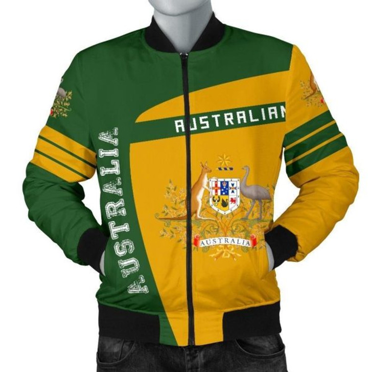 FUNSTUFFPRINT Australia Sport Mens Bomber Jacket – Premium Style Bomber Jacket 3D Bomber Jacket