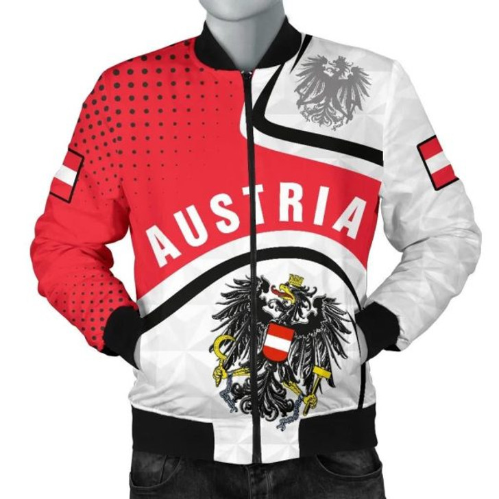 FUNSTUFFPRINT Austria Men’s Bomber Jacket – Austrian Coat Of Arms and Flag – BN18 Bomber Jacket 3D Bomber Jacket