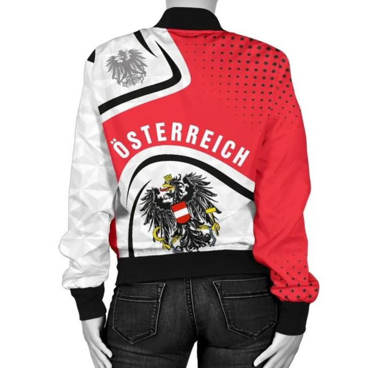 FUNSTUFFPRINT Austria Women’s Bomber Jacket – Austrian Coat Of Arms and Flag – BN18 Bomber Jacket 3D Bomber Jacket