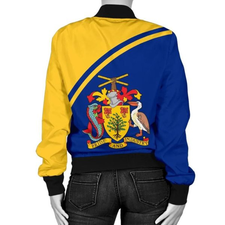 FUNSTUFFPRINT Barbados Women’s Bomber Jacket – Curve Version – BN01 Bomber Jacket 3D Bomber Jacket