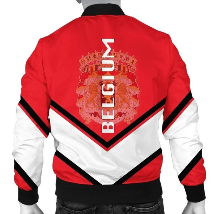FUNSTUFFPRINT Belgium Coat Of Arms Men Bomber Jacket Lucian Style J5W Bomber Jacket 3D Bomber Jacket
