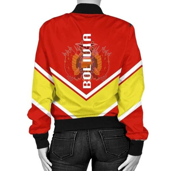 FUNSTUFFPRINT Bermuda Coat Of Arms Women Bomber Jacket Lucian Style JW5 Bomber Jacket 3D Bomber Jacket