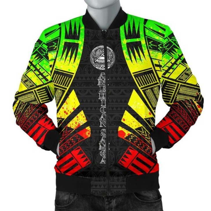 FUNSTUFFPRINT Bomber Jacket American Samoa – Polynesian Tattoo Reggae – BN0110 Bomber Jacket 3D Bomber Jacket