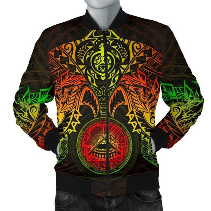 FUNSTUFFPRINT Bomber Jacket American Samoa Polynesian – Reggae Turtle Manta Ray – BN18 Bomber Jacket 3D Bomber Jacket