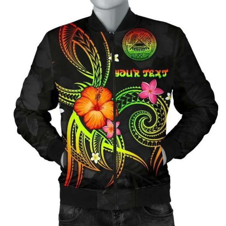 FUNSTUFFPRINT Bomber Jacket American Samoa Polynesian Personalised – Legend of American Samoa (Reggae) – BN15 Bomber Jacket 3D Bomber Jacket