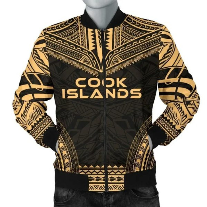 FUNSTUFFPRINT Bomber Jacket Cook Islands Polynesian Chief – Gold Version – Bn10 Bomber Jacket 3D Bomber Jacket