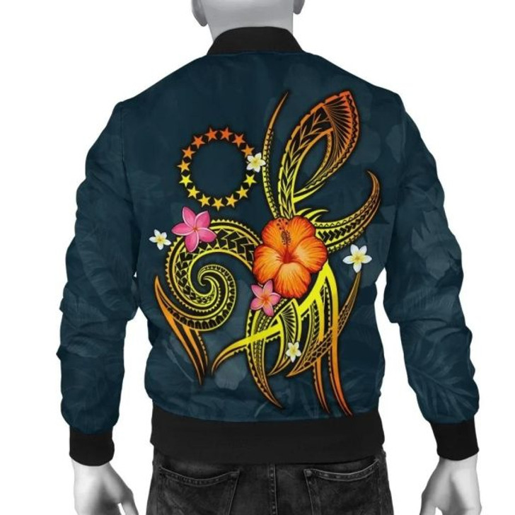FUNSTUFFPRINT Bomber Jacket Cook Islands Polynesian Personalised – Legend of Cook Islands (Blue) 3D Bomber Jacket