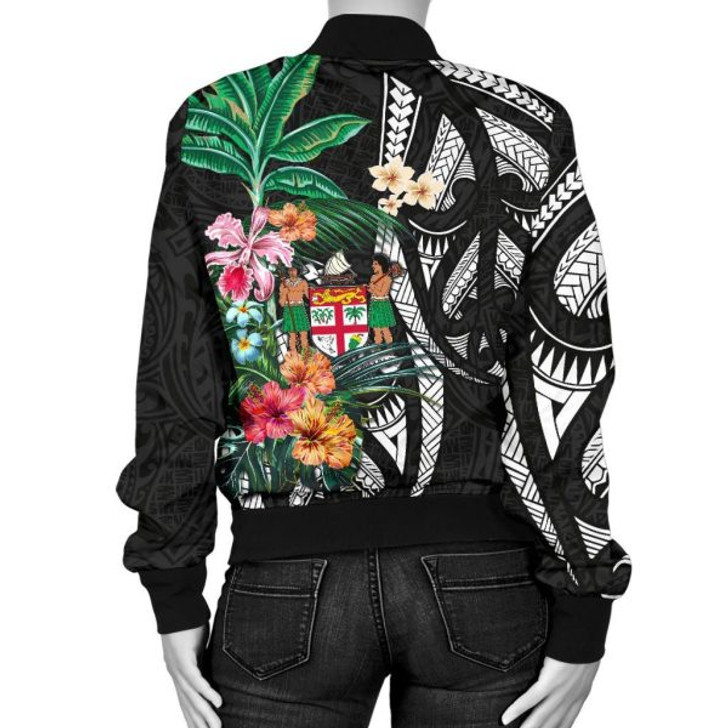 FUNSTUFFPRINT Bomber Jacket Fiji Coat Of Arms Polynesian With Hibiscus 3D Bomber Jacket
