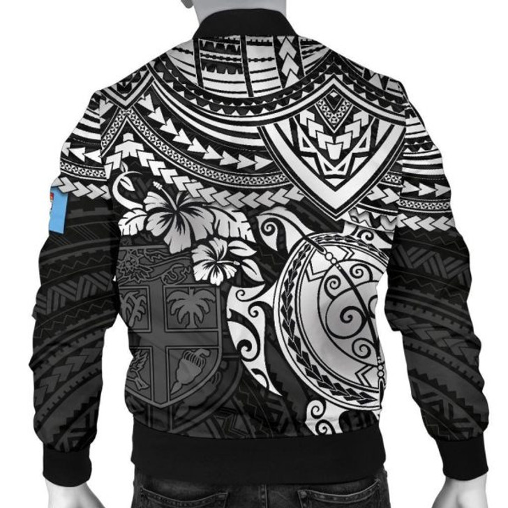 FUNSTUFFPRINT Bomber Jacket Fiji Polynesian – White Turtle 3D Bomber Jacket