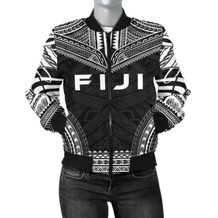 FUNSTUFFPRINT Bomber Jacket Fiji Polynesian Chief – Black Version 3D Bomber Jacket