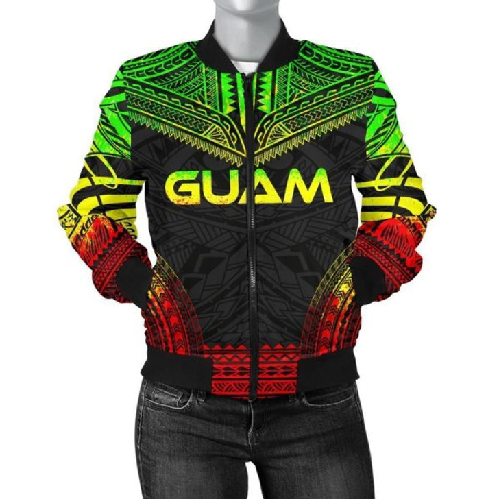 FUNSTUFFPRINT Bomber Jacket Guam Polynesian Chief – Reggae Version 3D Bomber Jacket