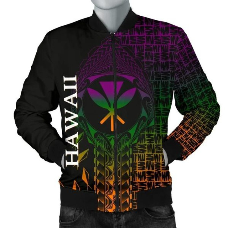 FUNSTUFFPRINT Bomber Jacket Hawaii – Kanaka Maoli Rocket Style 3D Bomber Jacket