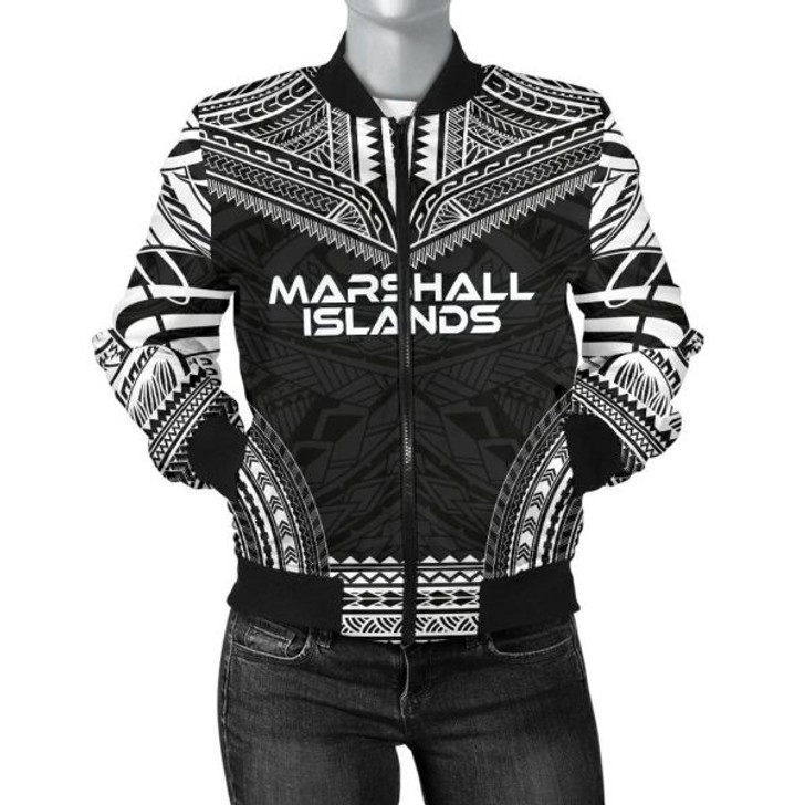 FUNSTUFFPRINT Bomber Jacket Marshall Islands Polynesian Chief – Black Version 3D Bomber Jacket