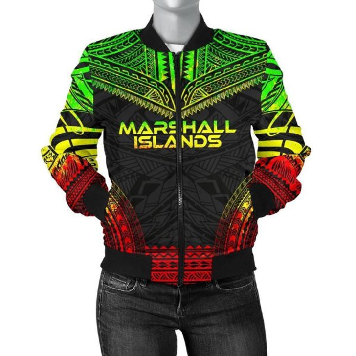 FUNSTUFFPRINT Bomber Jacket Marshall Islands Polynesian Chief – Reggae Version 3D Bomber Jacket