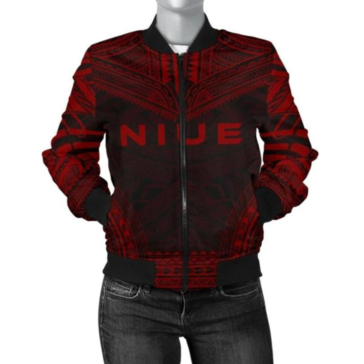 FUNSTUFFPRINT Bomber Jacket Niue Polynesian Chief – Red Version 3D Bomber Jacket
