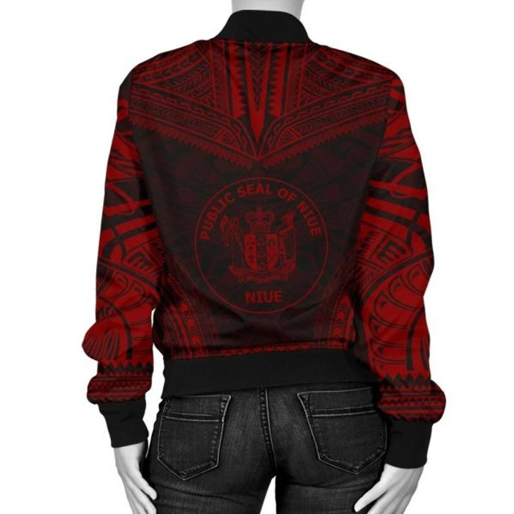 FUNSTUFFPRINT Bomber Jacket Niue Polynesian Chief – Red Version 3D Bomber Jacket
