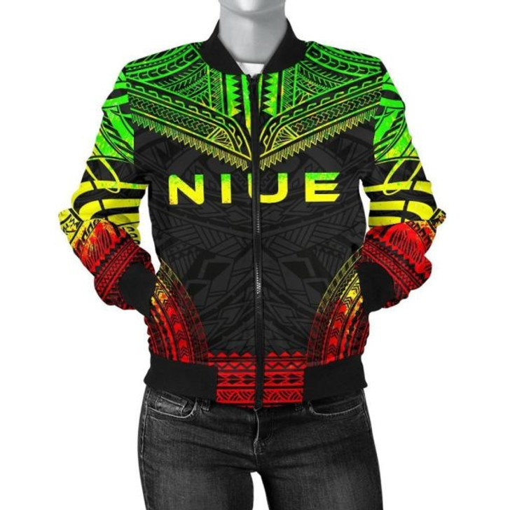 FUNSTUFFPRINT Bomber Jacket Niue Polynesian Chief – Reggae Version 3D Bomber Jacket