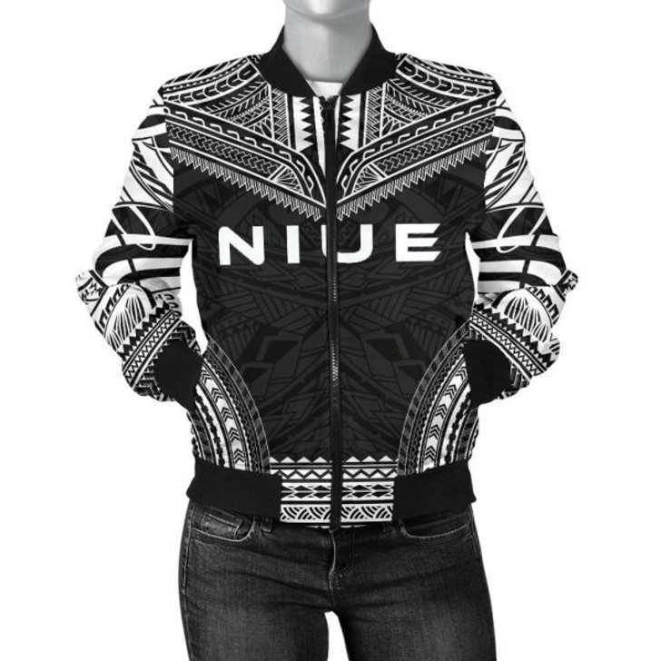 FUNSTUFFPRINT Bomber Jacket Niue Polynesian Chief – Black Version 3D Bomber Jacket