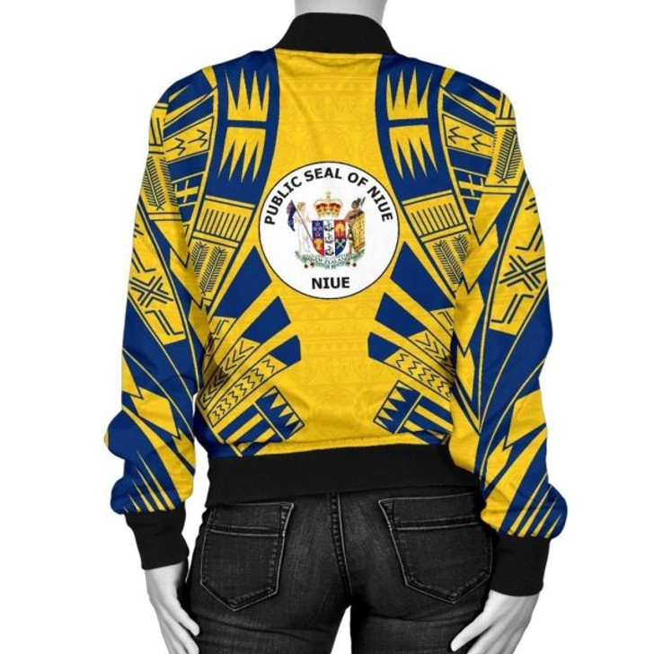 FUNSTUFFPRINT Bomber Jacket Niue Polynesian Tattoo Flag 3D Bomber Jacket