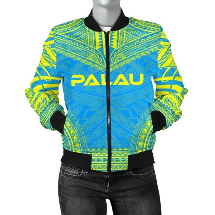 FUNSTUFFPRINT Bomber Jacket Palau Flag Polynesian Chief 3D Bomber Jacket