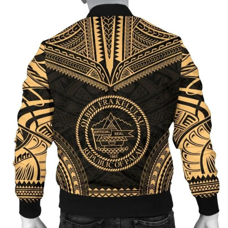FUNSTUFFPRINT Bomber Jacket Palau Polynesian Chief – Gold Version 3D Bomber Jacket