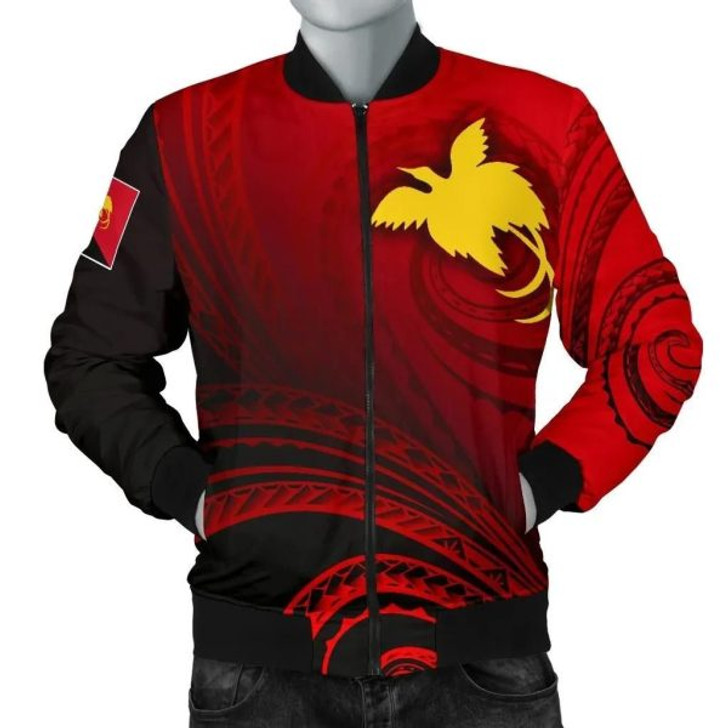 FUNSTUFFPRINT Bomber Jacket Papua New Guinea – Raggiana Bird of Paradise Polynesian Patterns 3D Bomber Jacket