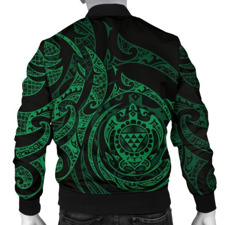 FUNSTUFFPRINT Bomber Jacket Polynesian Hawaii – Green Turtle Tribal 3D Bomber Jacket