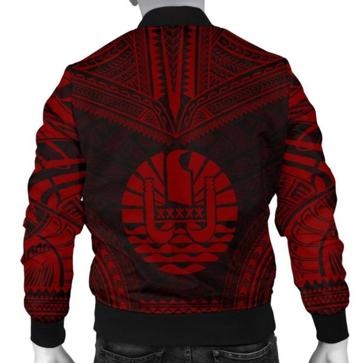 FUNSTUFFPRINT Bomber Jacket Tahiti Polynesian Chief – Red Version 3D Bomber Jacket