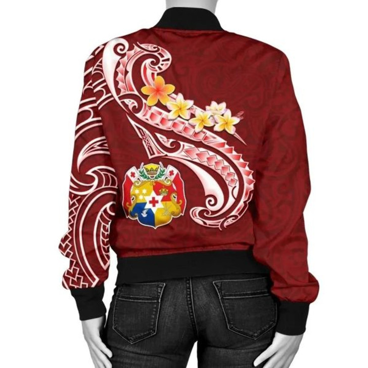 FUNSTUFFPRINT Bomber Jacket Tonga – Tonga Coat Of Arms With Polynesian Patterns 3D Bomber Jacket