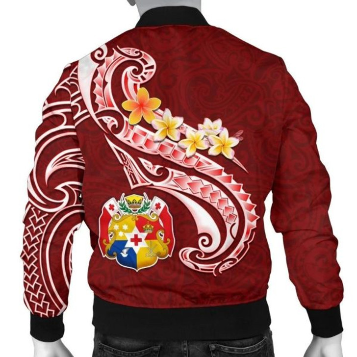 FUNSTUFFPRINT Bomber Jacket Tonga Personalised – Tonga Coat Of Arms With Polynesian Patterns 3D Bomber Jacket