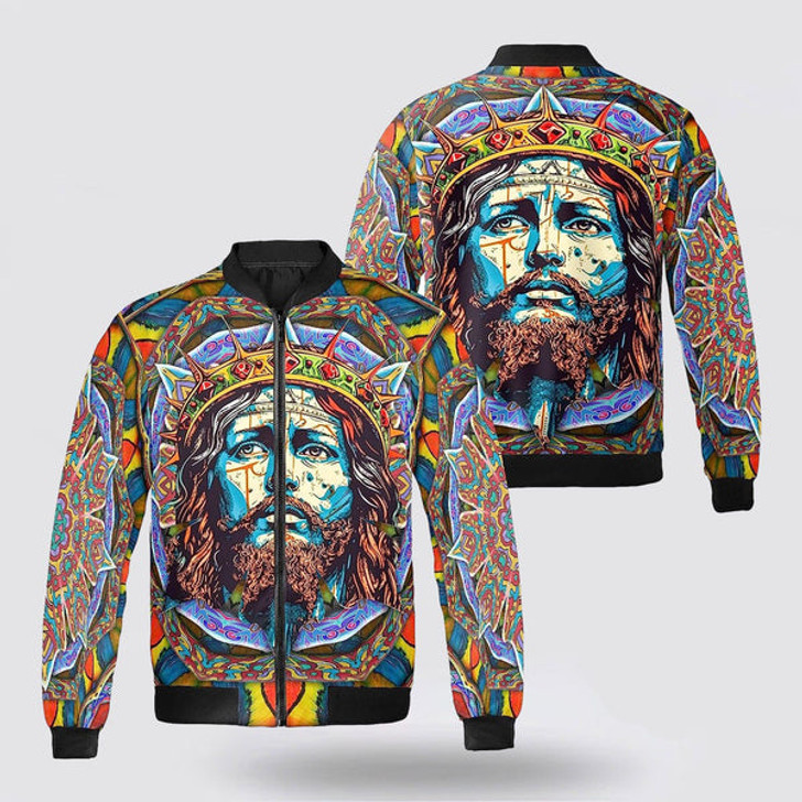 FUNSTUFFPRINT Personalized Name Christian Jesus Christ Bomber Jacket For Men Women 3D Bomber Jacket
