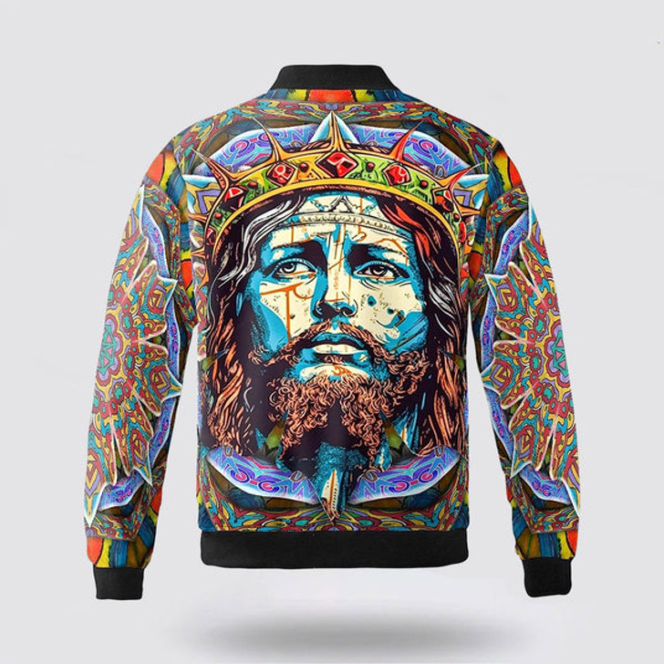 FUNSTUFFPRINT Personalized Name Christian Jesus Christ Bomber Jacket For Men Women 3D Bomber Jacket