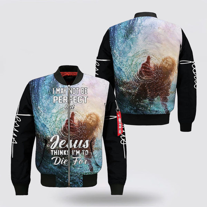 FUNSTUFFPRINT Hand Of God I May Not Be Perfect Bomber Jacket - Jesus Shirt for Men Women 3D Bomber Jacket