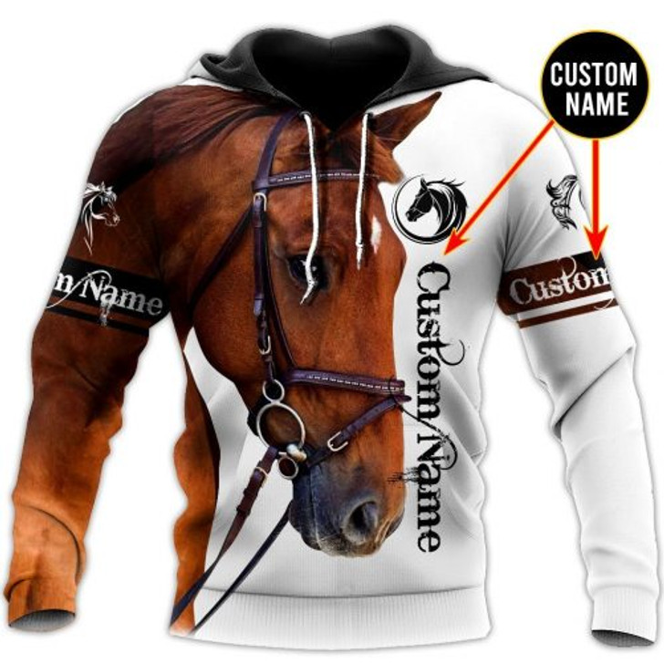 FUNSTUFFPRINT Custom Name Horse    3D Hoodie and Zip Hoodie