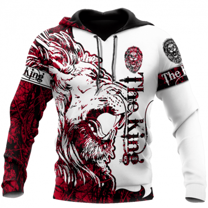 FUNSTUFFPRINT Viking 3D All Over Printed Hoodie The King Red Lion  3D Hoodie and Zip Hoodie