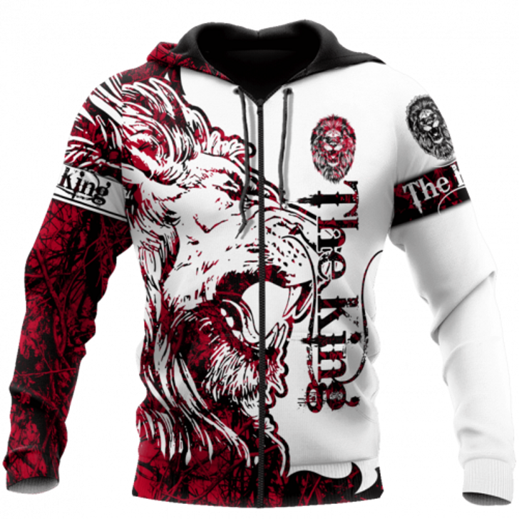 FUNSTUFFPRINT Viking 3D All Over Printed Hoodie The King Red Lion  3D Hoodie and Zip Hoodie