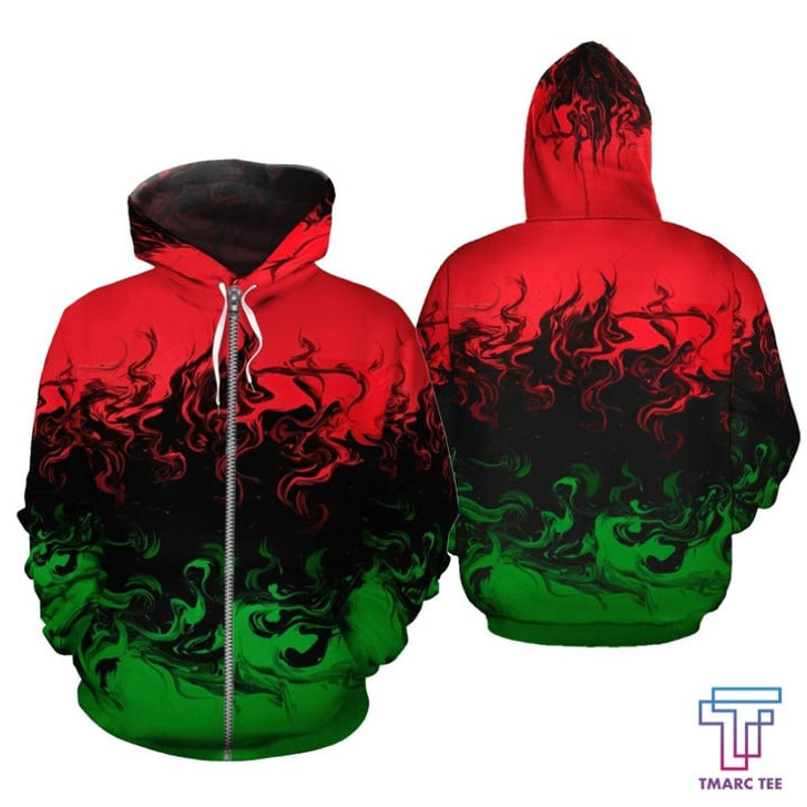 FUNSTUFFPRINT African Zip-Up Hoodie - Africa RGB Painting Color  3D Hoodie and Zip Hoodie
