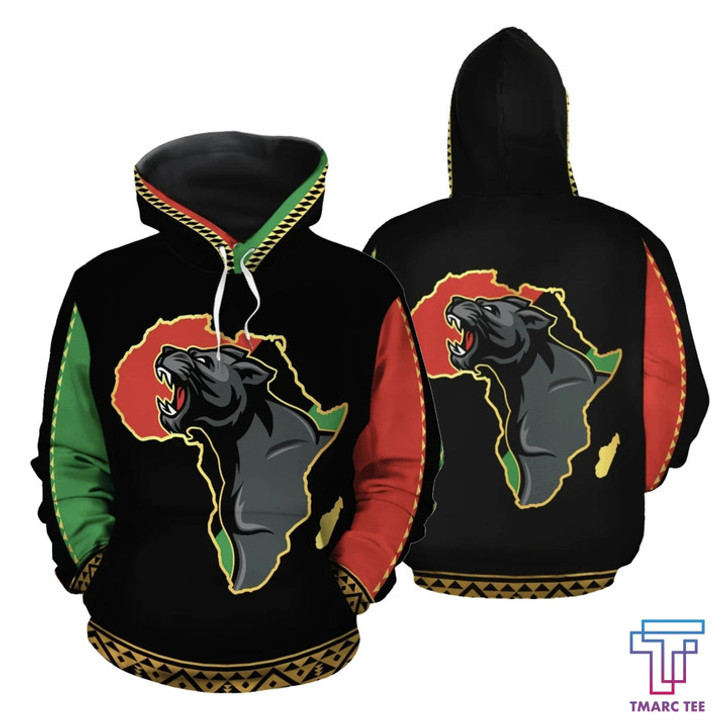 FUNSTUFFPRINT African Hoodie - Panther Africa All Over 3D Hoodie and Zip Hoodie