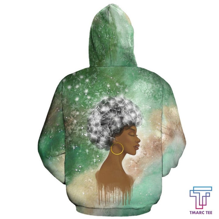 FUNSTUFFPRINT African Hoodie - African Black Girl Dandelion3D Hoodie and Zip Hoodie