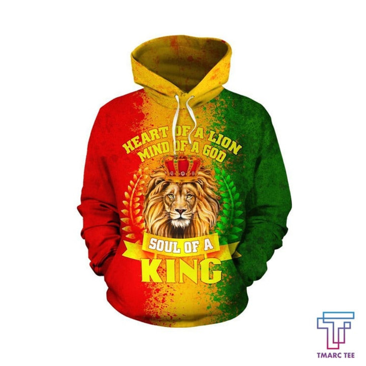 FUNSTUFFPRINT African Hoodie - Africa Soul Of A King  3D Hoodie and Zip Hoodie