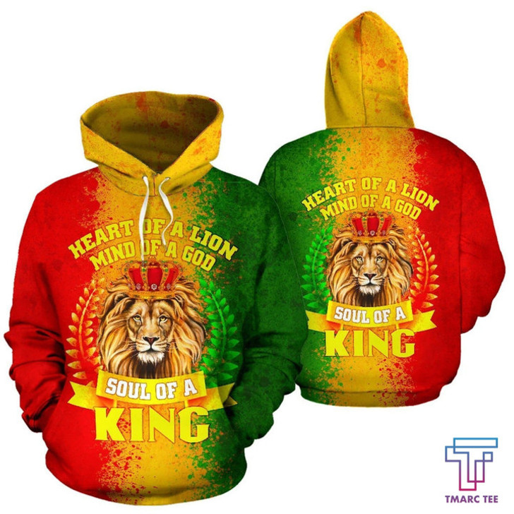 FUNSTUFFPRINT African Hoodie - Africa Soul Of A King  3D Hoodie and Zip Hoodie