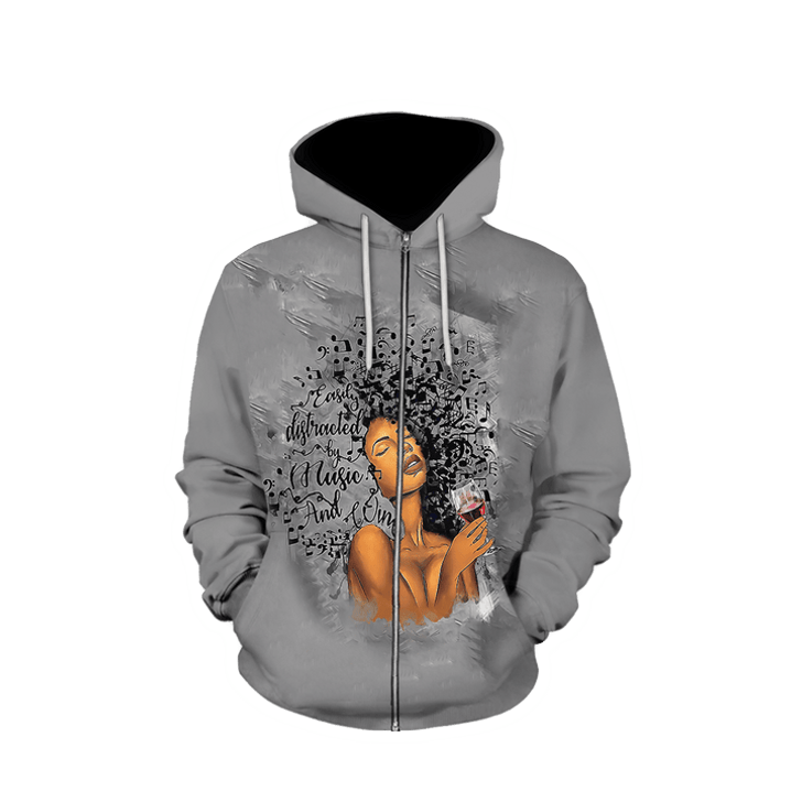 FUNSTUFFPRINT  African Girl Lose My Mind And Find My Soul Unisex Deluxe  3D Hoodie and Zip Hoodie