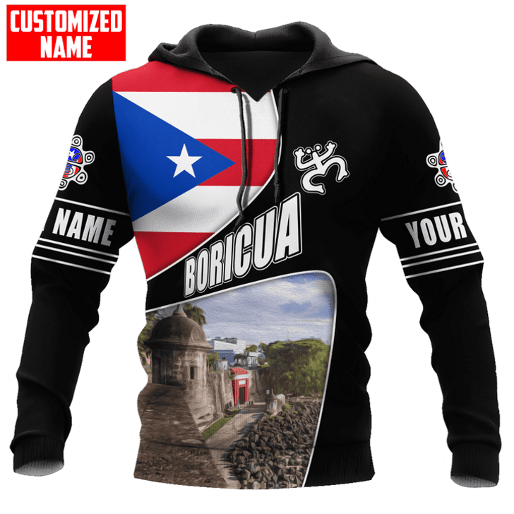 FUNSTUFFPRINT Personalized Name Puerto Rico  3D Hoodie and Zip Hoodie